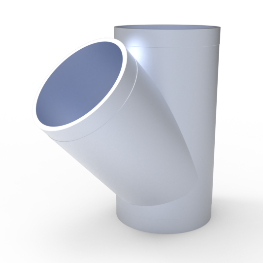 Трійник 45° к/к 0,8мм, сталь 304